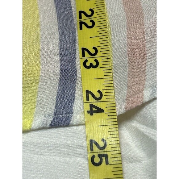 a.n.a Striped Long Sleeve Rayon Button Up Front Pocket Women’s Top XL - Picture 6 of 7
